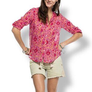 Scotch & Soda Women's S Pink Floral Button Down Long Sleeve Blouse Boho Festival